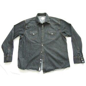Men Mocotono Button Up Denim Western Style Cotton Long Sleeve Shirt Sz XXL-MT171